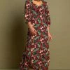 Roman Brown Floral Print Tie Front Midi Dress 2 Roman Brown Floral Print Tie Front Midi Dress -Roman Sales Shop unnamed file 3780