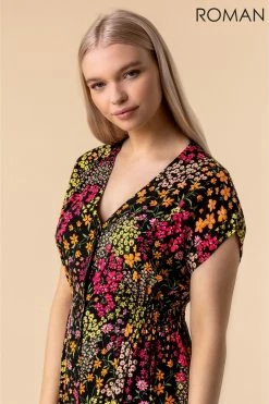Roman Multi Floral Print Button Through Dress 9 Roman Multi Floral Print Button Through Dress -Roman Sales Shop unnamed file 379