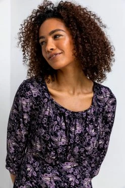 Roman Black Square Neck Paisley Print Dress 10 Roman Black Square Neck Paisley Print Dress -Roman Sales Shop unnamed file 3809