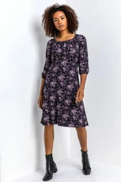 Roman Black Square Neck Paisley Print Dress 11 Roman Black Square Neck Paisley Print Dress -Roman Sales Shop unnamed file 3810