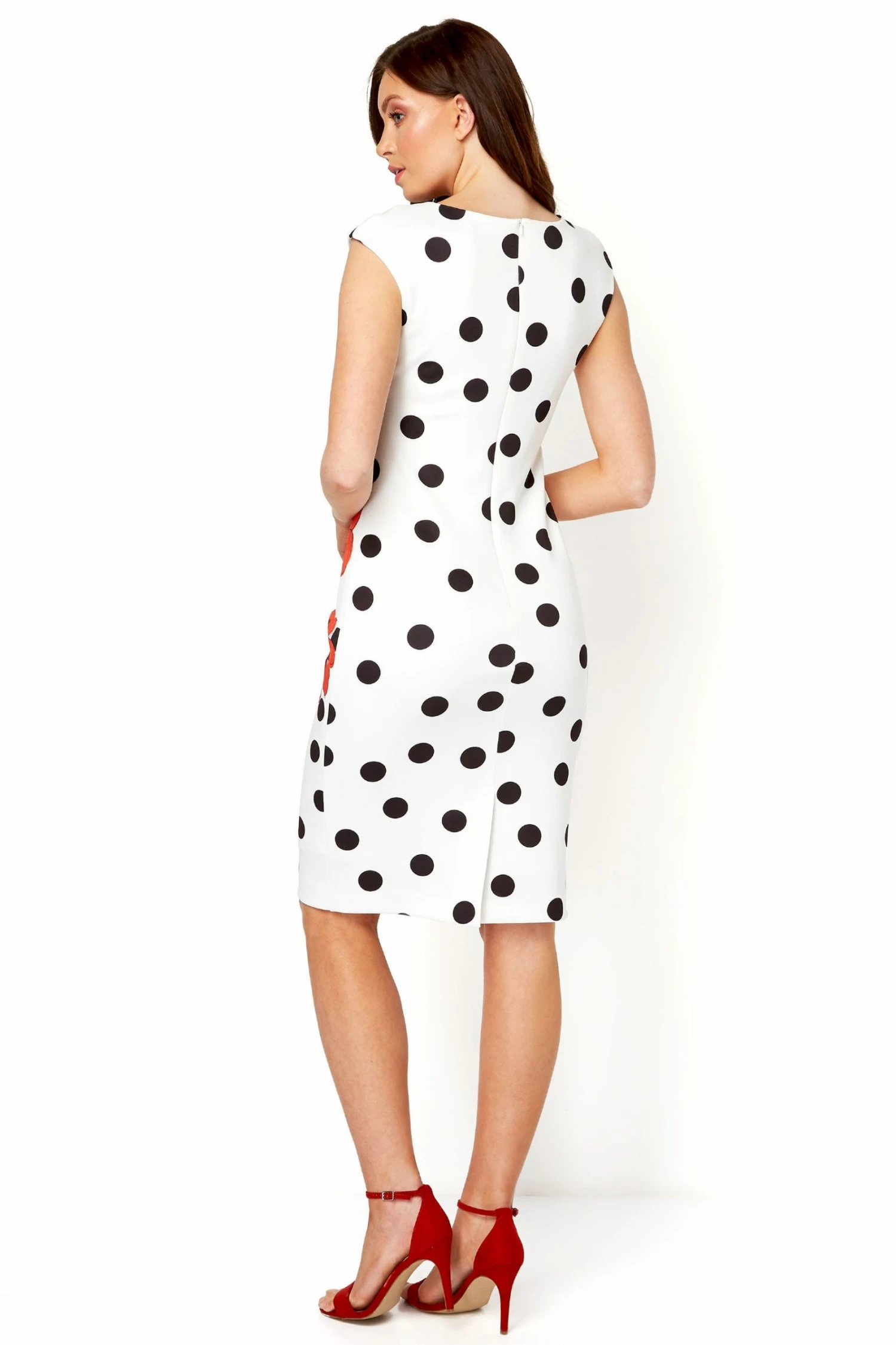 Roman Red Spot Floral Print Scuba Dress 4 Roman Red Spot Floral Print Scuba Dress - Image 2