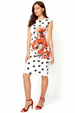 Roman Red Spot Floral Print Scuba Dress 9 Roman Red Spot Floral Print Scuba Dress -Roman Sales Shop unnamed file 3813