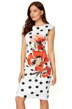 Roman Red Spot Floral Print Scuba Dress 11 Roman Red Spot Floral Print Scuba Dress -Roman Sales Shop unnamed file 3815