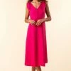 Roman Pink Tie Shoulder Detail Midi Dress 1 Roman Pink Tie Shoulder Detail Midi Dress -Roman Sales Shop unnamed file 382