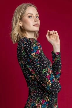 Roman Black Floral Keyhole Detail Midi Dress 10 Roman Black Floral Keyhole Detail Midi Dress -Roman Sales Shop unnamed file 3840