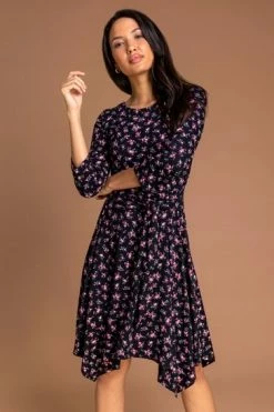 Roman Pink Floral Hanky Hem Tie Detail Dress 11 Roman Pink Floral Hanky Hem Tie Detail Dress -Roman Sales Shop unnamed file 3846