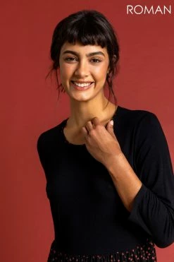 Roman Orange Star Print Contrast Midi Dress 10 Roman Orange Star Print Contrast Midi Dress -Roman Sales Shop unnamed file 3865