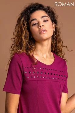 Roman Red Eyelet Embellished Pocket Slouch Dress 12 Roman Red Eyelet Embellished Pocket Slouch Dress -Roman Sales Shop unnamed file 3875