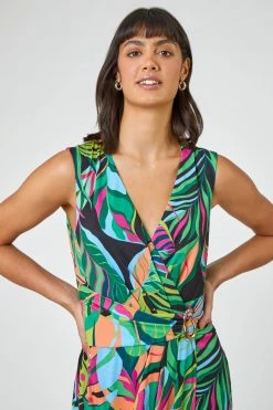 Roman Green Multi Tropical Print Belted Wrap Dress 10 Roman Green Multi Tropical Print Belted Wrap Dress -Roman Sales Shop unnamed file 3887