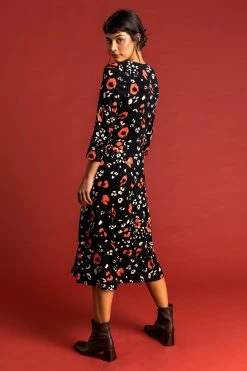 Roman Orange Button Detail Animal Print Tea Dress 8 Roman Orange Button Detail Animal Print Tea Dress -Roman Sales Shop unnamed file 3895