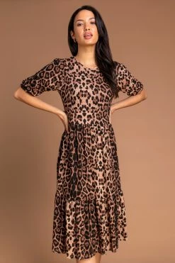 Roman Brown Animal Print Tiered Dress 10 Roman Brown Animal Print Tiered Dress -Roman Sales Shop unnamed file 3902