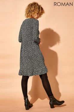 Roman Black Floral Print Smock Dress 8 Roman Black Floral Print Smock Dress -Roman Sales Shop unnamed file 3915