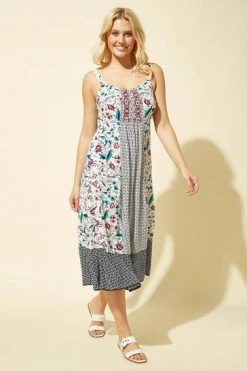 Roman White Geo Floral Print Strappy Sun Dress 12 Roman White Geo Floral Print Strappy Sun Dress -Roman Sales Shop unnamed file 3923