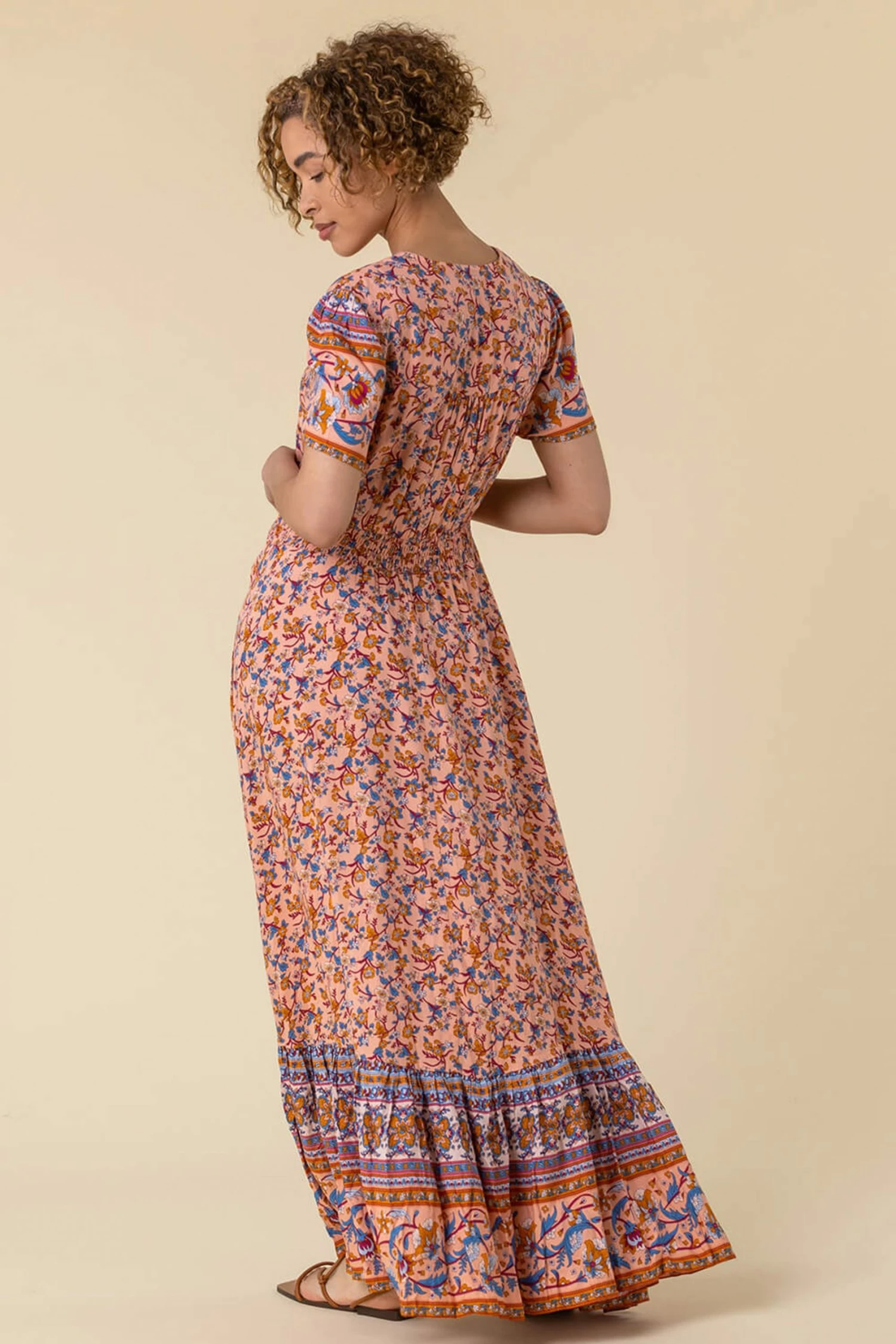 Roman Pink Button Through Floral Maxi Dress 4 Roman Pink Button Through Floral Maxi Dress - Image 2