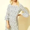 Roman White Spot Print Shift Dress -Roman Sales Shop unnamed file 3955