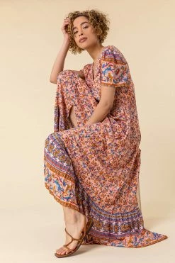 Roman Pink Button Through Floral Maxi Dress 12 Roman Pink Button Through Floral Maxi Dress -Roman Sales Shop unnamed file 396