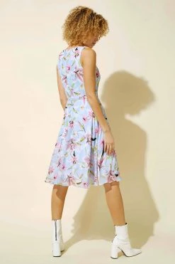 Roman Purple Cowl Neck Fit & Flare Dress -Roman Sales Shop unnamed file 3962