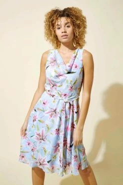 Roman Purple Cowl Neck Fit & Flare Dress -Roman Sales Shop unnamed file 3964