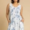 Roman Blue Tie Dye Print Pocket Swing Dress 2 Roman Blue Tie Dye Print Pocket Swing Dress -Roman Sales Shop unnamed file 3983