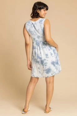 Roman Blue Tie Dye Print Pocket Swing Dress 8 Roman Blue Tie Dye Print Pocket Swing Dress -Roman Sales Shop unnamed file 3984