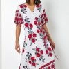 Roman White & Red Floral Border Print Wrap Dress 2 Roman White & Red Floral Border Print Wrap Dress -Roman Sales Shop unnamed file 3988