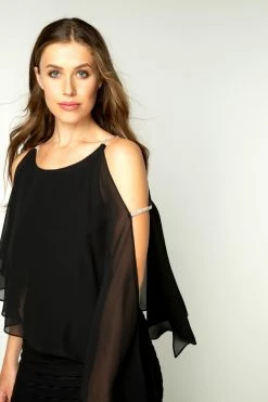 Roman Black Diamante Trim Chiffon Overlay Dress 9 Roman Black Diamante Trim Chiffon Overlay Dress -Roman Sales Shop unnamed file 40