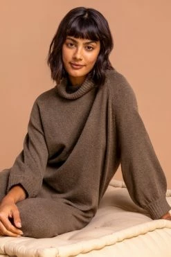 Roman Brown Roll Neck Knitted Dress 11 Roman Brown Roll Neck Knitted Dress -Roman Sales Shop unnamed file 4002