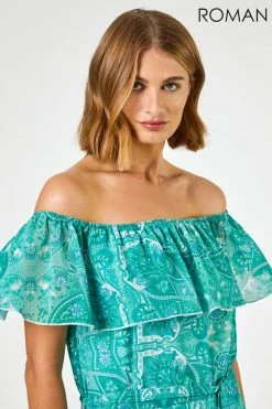 Roman Green Paisley Print Tiered Maxi Dress 11 Roman Green Paisley Print Tiered Maxi Dress -Roman Sales Shop unnamed file 4006