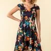 Roman Black Cold Shoulder Floral Print Dress 1 Roman Black Cold Shoulder Floral Print Dress -Roman Sales Shop unnamed file 4009