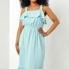 Roman Green Petite Stripe Print Tiered Shirred Dress -Roman Sales Shop unnamed file 4015