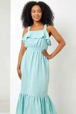 Roman Green Petite Stripe Print Tiered Shirred Dress 12 Roman Green Petite Stripe Print Tiered Shirred Dress -Roman Sales Shop unnamed file 4019