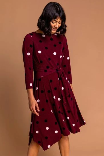 Roman Red Spot Print Hanky Hem Dress 7 Roman Red Spot Print Hanky Hem Dress - Image 5