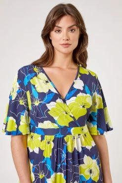 Roman Green Curve Floral Print Wrap Dress 8 Roman Green Curve Floral Print Wrap Dress -Roman Sales Shop unnamed file 4028