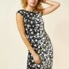 Roman Black Side Floral Border Print Dress 2 Roman Black Side Floral Border Print Dress -Roman Sales Shop unnamed file 4041