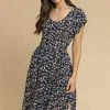 Roman Blue Floral Print Button Belted Midi Dress 2 Roman Blue Floral Print Button Belted Midi Dress -Roman Sales Shop unnamed file 4046