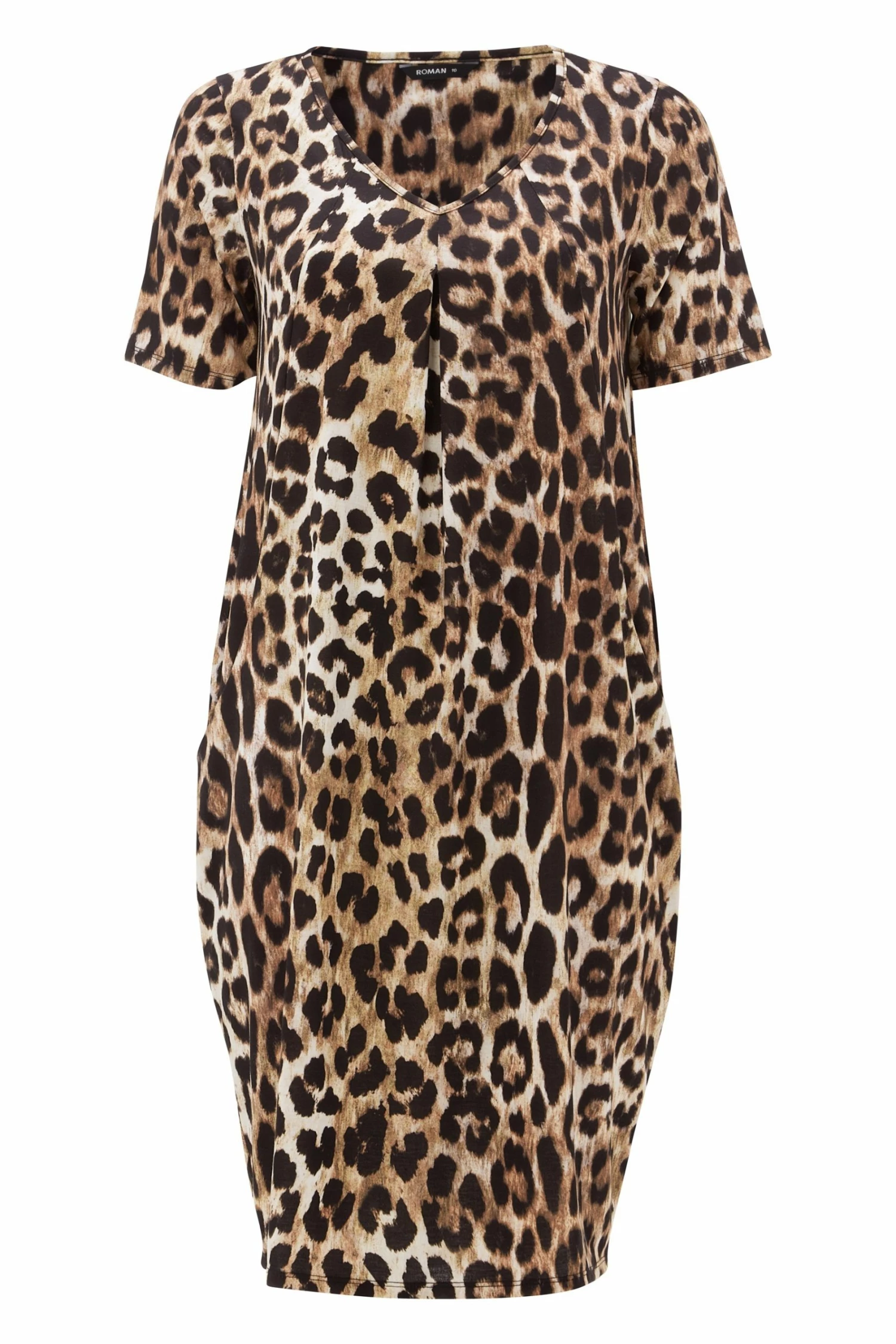 Roman Brown Animal Leopard Print Dress 5 Roman Brown Animal Leopard Print Dress - Image 3