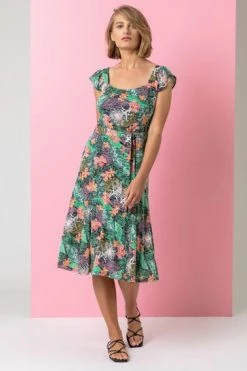 Roman Black Tropical Floral Burnout Tie Waist Dress 11 Roman Black Tropical Floral Burnout Tie Waist Dress -Roman Sales Shop unnamed file 4086