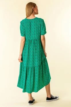 Roman Green Spot Print Tiered Midi Dress 8 Roman Green Spot Print Tiered Midi Dress -Roman Sales Shop unnamed file 409