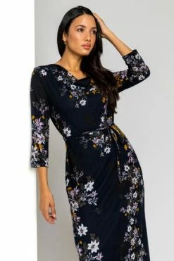 Roman Pink Floral Knitted Cowl Neck Dress 13 Roman Pink Floral Knitted Cowl Neck Dress -Roman Sales Shop unnamed file 4092