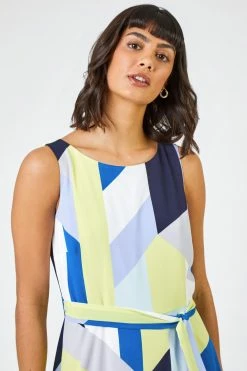 Roman Blue Geo Print Fit And Flare Dress 11 Roman Blue Geo Print Fit And Flare Dress -Roman Sales Shop unnamed file 4096