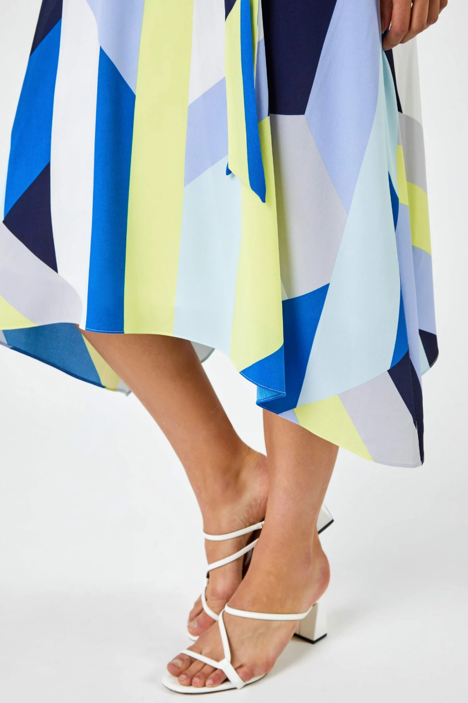 Roman Blue Geo Print Fit And Flare Dress 7 Roman Blue Geo Print Fit And Flare Dress - Image 5