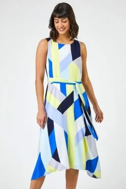 Roman Blue Geo Print Fit And Flare Dress 13 Roman Blue Geo Print Fit And Flare Dress -Roman Sales Shop unnamed file 4098