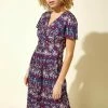 Roman Blue Twist Front Tile Print Tea Dress 2 Roman Blue Twist Front Tile Print Tea Dress -Roman Sales Shop unnamed file 4113