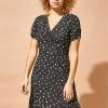 Roman Black Ditsy Spot Tea Dress