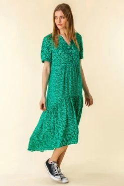 Roman Green Spot Print Tiered Midi Dress 11 Roman Green Spot Print Tiered Midi Dress -Roman Sales Shop unnamed file 412