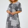 Roman Black & Grey Curve Abstract Spot Print Midi Dress 1 Roman Black & Grey Curve Abstract Spot Print Midi Dress -Roman Sales Shop unnamed file 4123