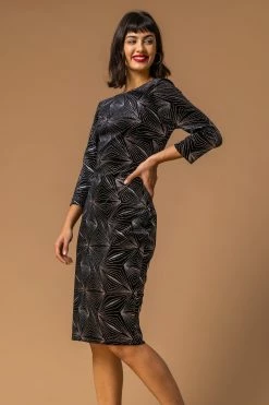 Roman Brown Glitter 3/4 Sleeve Velvet Dress 9 Roman Brown Glitter 3/4 Sleeve Velvet Dress -Roman Sales Shop unnamed file 4130