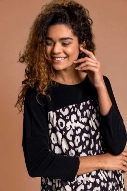 Roman Nude Animal Print Contrast Yoke Dress 10 Roman Nude Animal Print Contrast Yoke Dress -Roman Sales Shop unnamed file 4146