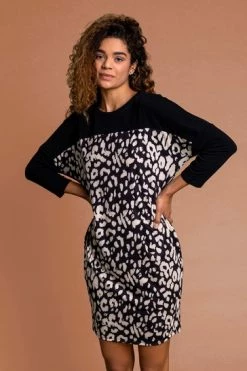 Roman Nude Animal Print Contrast Yoke Dress 11 Roman Nude Animal Print Contrast Yoke Dress -Roman Sales Shop unnamed file 4147