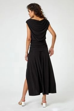 Roman Black Cowl Neck Ruched Maxi Dress 9 Roman Black Cowl Neck Ruched Maxi Dress -Roman Sales Shop unnamed file 415